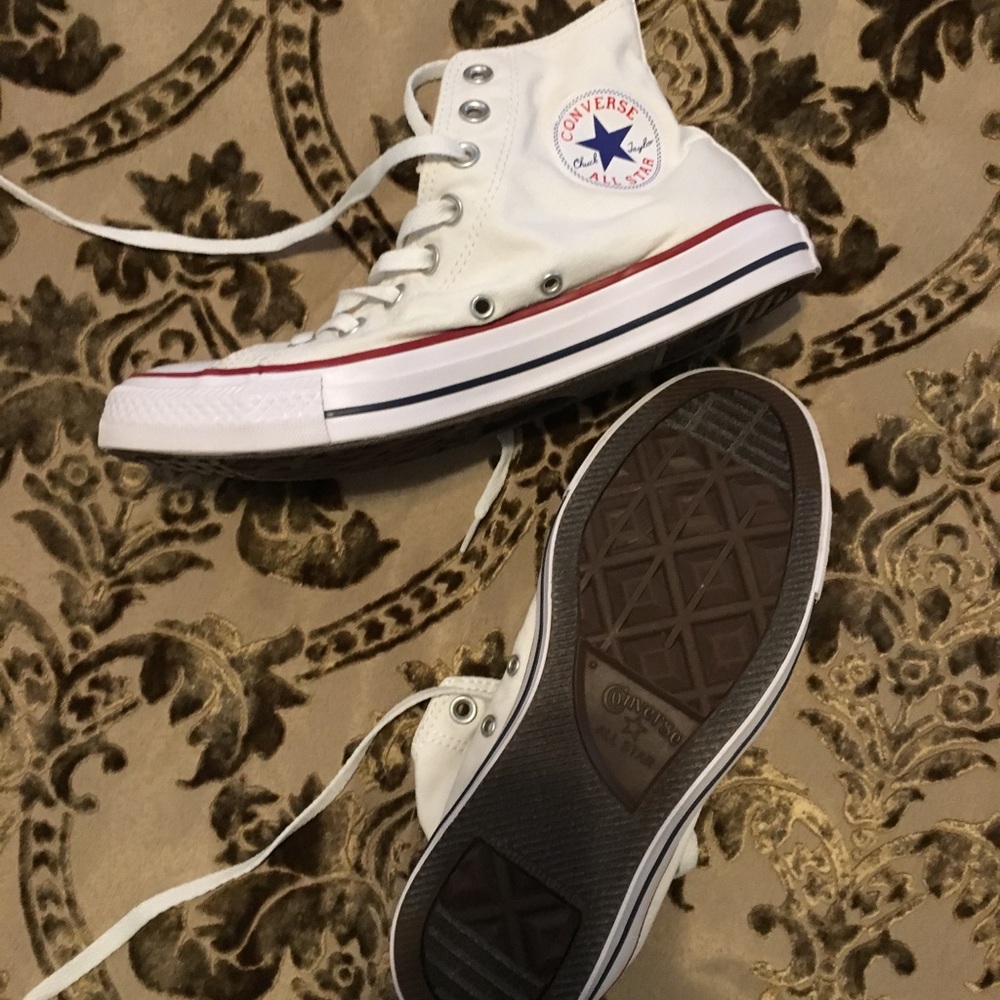 Converse white high tops